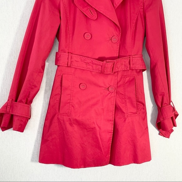 Zara Woman Cranberry Double Breasted Trench Coat - Picture 5 of 14